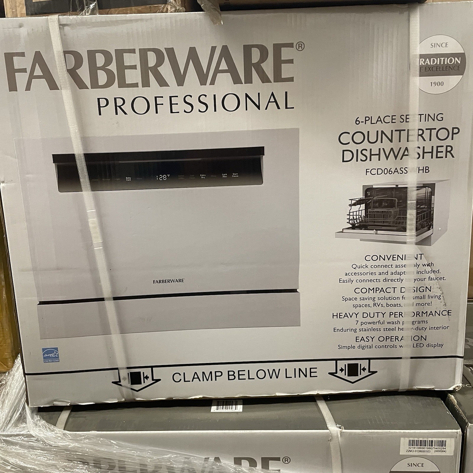 Farberware Professional 6-place Setting Countertop Dishwasher FCD06SSWHB 5