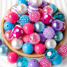 20Mm Beads for Pens,Bead for Beadable Pen Mix, 20 Mm Bubblegum Beads Bulk, Large