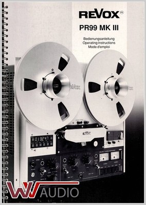 Studer Revox PR99 MK3 Bedienungs Anleitung Original No Copy!! Instruction Manual