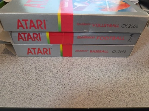 Real Sports Football, Volleyball, Baseball, Tennis ~ Lot of 4 Games ~ Atari 2600