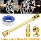 Dual Head Air Chuck Set Tire Air Fill Kit for Tire Inflator Gauge Air Compressor