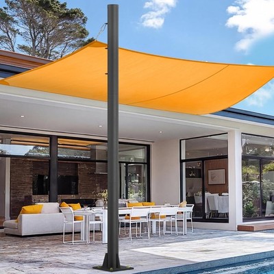 Shade Sail Poles, 10 FT Outdoor Sun Shade Poles for Deck, 2.4'' Diameter Steel