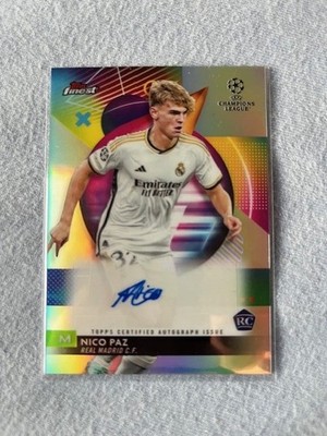 2023-24 Topps Finest UEFA Nico Paz Auto Auto RC Rookie #A-NP Real Madrid
