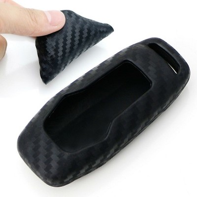 Carbon Fiber Weiche Silikon-Schlüsselanhänger für 15-2017 Ford Explorer F150 Neu