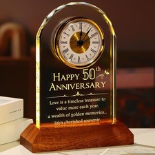50th Wedding Anniversary Clock Gifts for Parents Grandparents, 50 Years Annivers