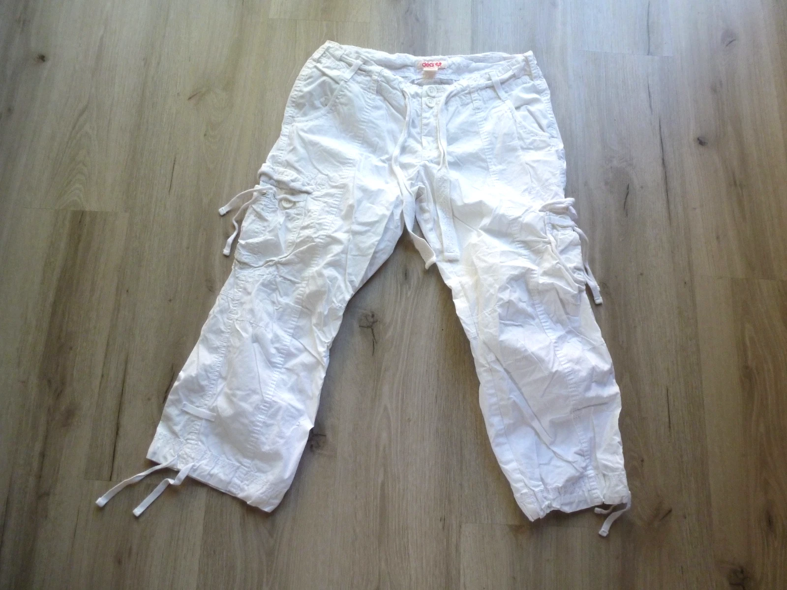 Vtg Y2k Dear Ab Cargo Capri Pants 8 Drawstring Jessica Alba DARK ANGEL SHOW