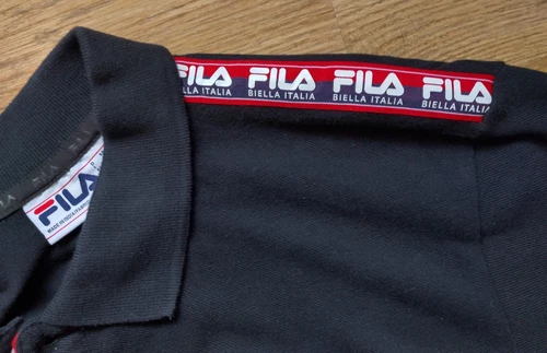 FILA Biella Italia Big Logo Polo Shirt Rare T-shirt Casual Summer Tennis Men XL - Picture 5 of 9