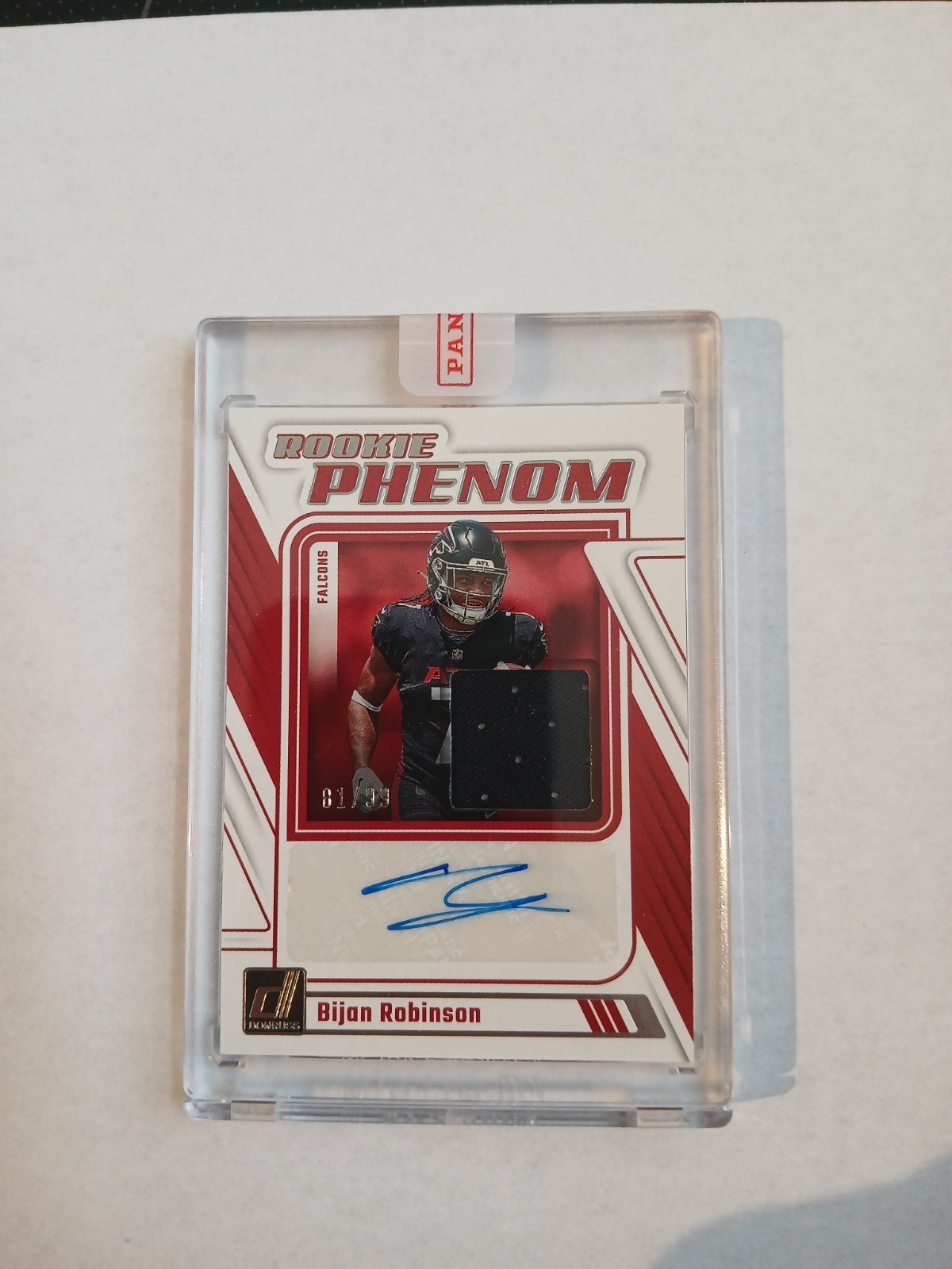 BIJAN ROBINSON 2023 DONRUSS RPA ROOKIE PHENOM PATCH RC AUTO /99