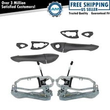 Front Exterior Door Handle & Carrier Pair Set LF FR LH RH Front for 00-06 BMW X5