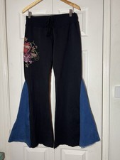 Ed Hardy Y2K Flare Sweatpant Denim Detail Women s Medium