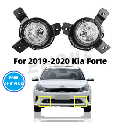 Left+Right Front Lower Grille Fog Light Bumper Lamp For 2019 2020 Kia Forte NEW
