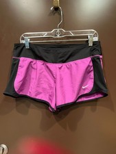 Nike Athletic Shorts Women's Large Dri-Fit Purple Drawstring Inside Panties