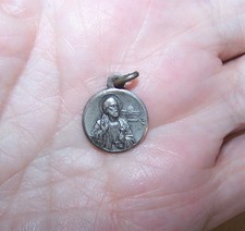 Rome Italy 900 Silver Religious Medal Charm - Saint Peter w/Keys to Heaven