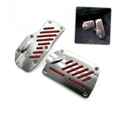 Car Foot Pedal Pads, Alloy Anti-slip Brake Accelerator Cover, 2 PCS Red