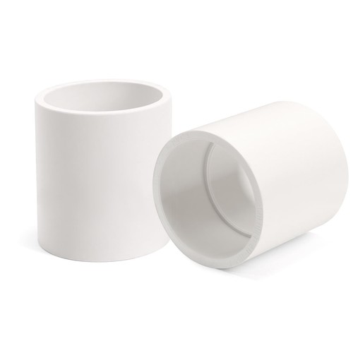 2Pack 2 Inch 1-1/2 1.5Inch PVC Pipe Coupling Socket Schedule 40 Slip Connectors