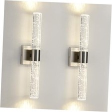 Modern LED Wall Sconces Set of Two - 4000K Dimmable 2-PACK Hardwired Nickel