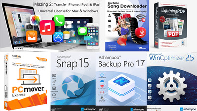 Ashampoo WinOptimizer 25 -Snap 15 -Lightning PDF  - PCmover Express PC [DISC]
