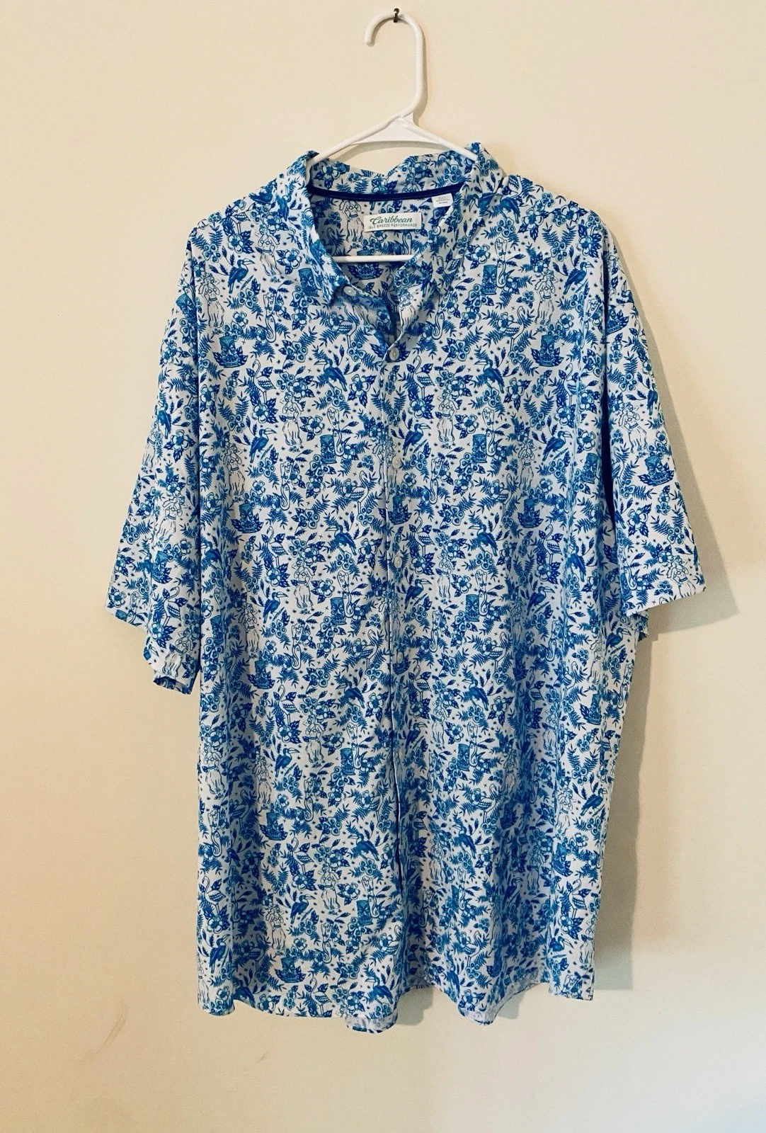 Caribbean Isle Breeze Men’s 3XT Hawaiian Tropical Performance Button Up Shirt