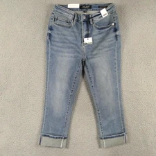Judy Blue Jeans Womens 7/28 Skinny Capri Stretch Cuffed Denim JB78101 NEW Gift