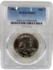 1963-D 50c Franklin Half Dollar, 90% Silver RARE AND BLAST WHITE MS65 # 600-4