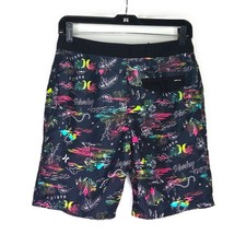 Hurley Boy's Board Shorts Tropical Floral Surf Skull Palm Tree Print Sz 14 / 27