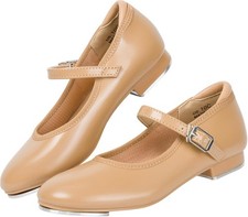 Dynadans Unisex-Child Slide Buckle Strap Tap Shoe Mary 10 Little Kid, Brown