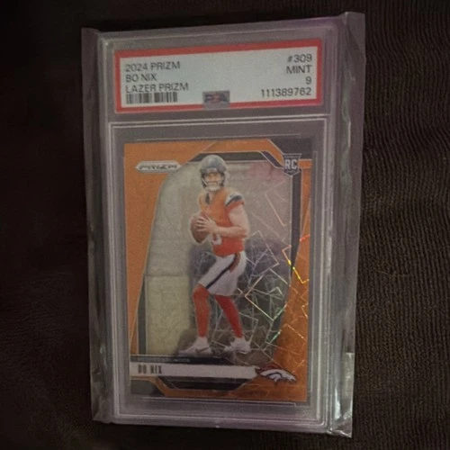2024 Panini Prizm Bo Nix Lazer Prizm Rookie #309 PSA 9 Denver Broncos