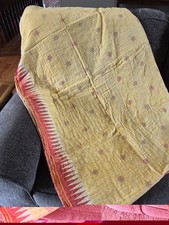 Boho Hippie Reversible Vintage Kantha Throw Quilt Blankets