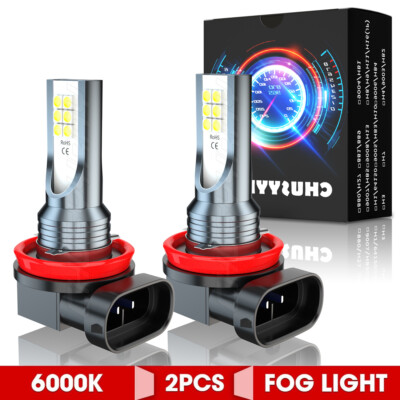 2x H8 H11 H9 LED Fog Light Bulb 6000K White for Dodge Durango 2014 2015 2016