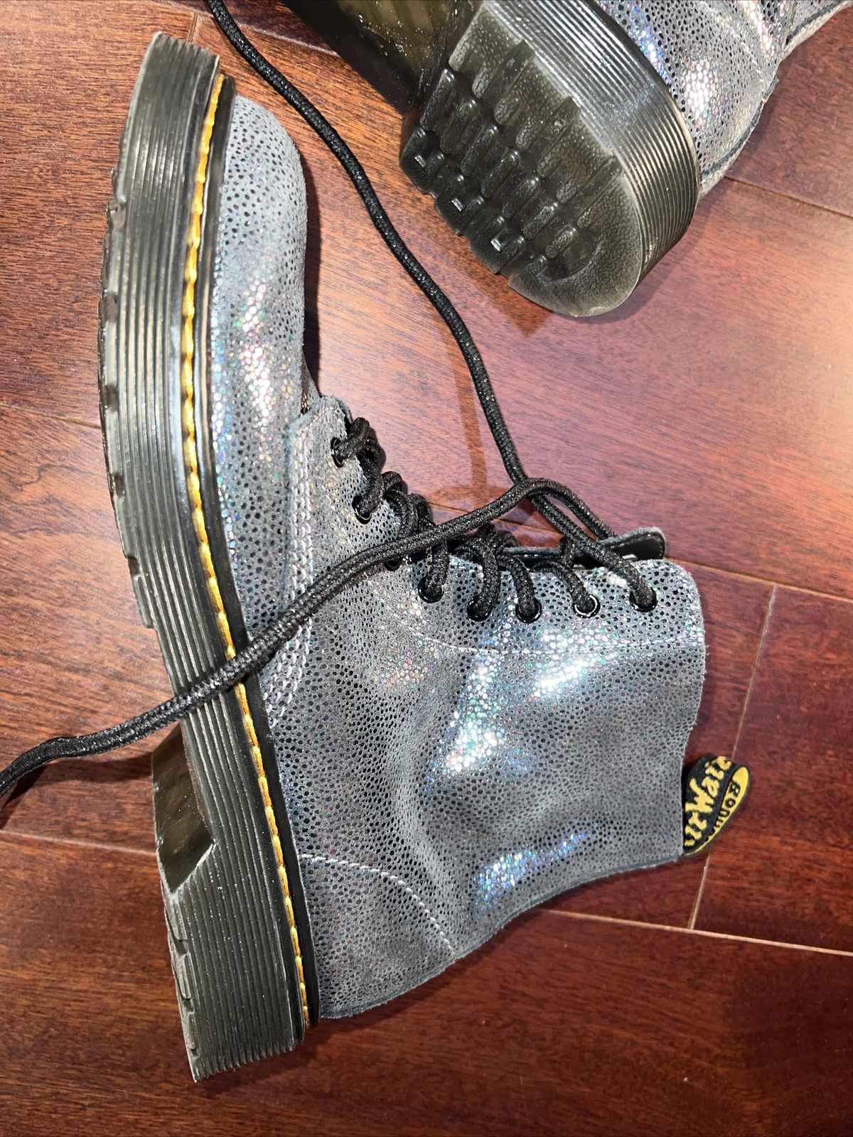 Doc Martens Size 5 M Boots Dr. Glitter Air Wair Black Leather Combat Biker Punk thumbnail 5