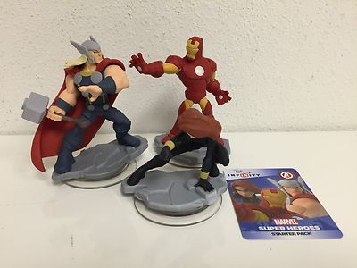 USED Disney Infinity 2.0 MARVEL SUPER HEROES THOR,BLACK WIDOW & IRON MAN FIGURES