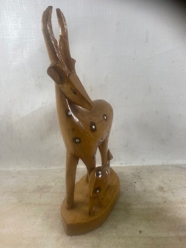 African Carved Warthog And Antelope And Baby Treen Figurine Vintage - Picture 8 of 10