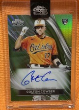 2024 COLTON COWSER Topps Chrome Black GREEN REFRACTOR # 5/99 SP RC AUTO Orioles