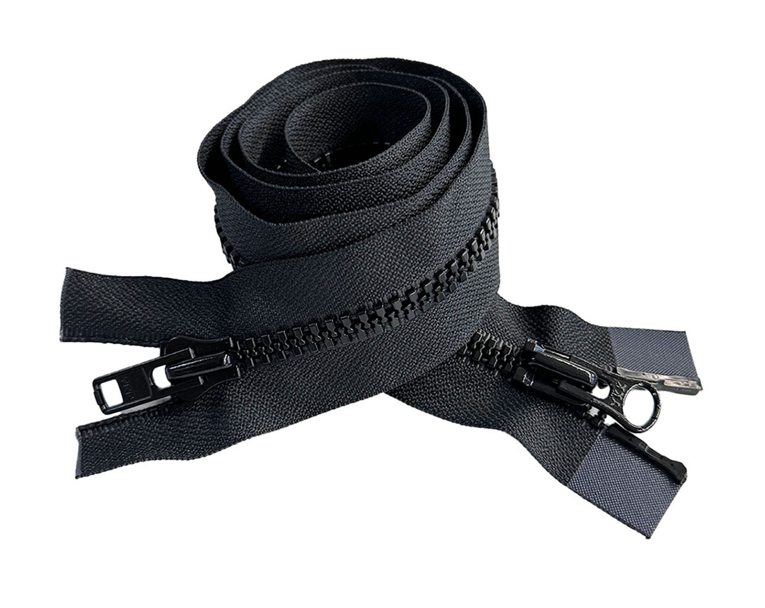 Cremallera YKK Vislon De 26 Pulgadas ~ Plástico Moldeado YKK #5 ~ Separación - 580 Negro (1 Cremallera/paquete