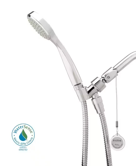 Evolve 1-Spray Patterns with 1.5 GPM 3.25 in. Wall Mount Handheld Shower Head