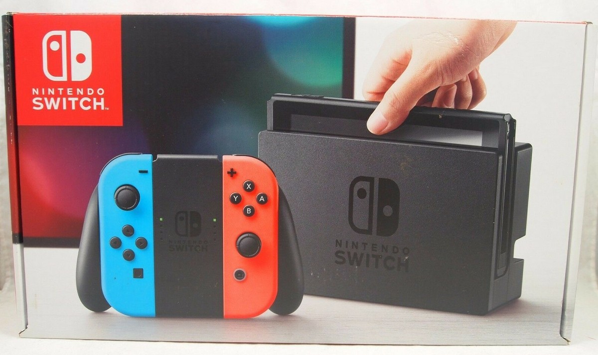 Empty Console Box for Nintendo Switch V1 Blue & Red Joy Con
