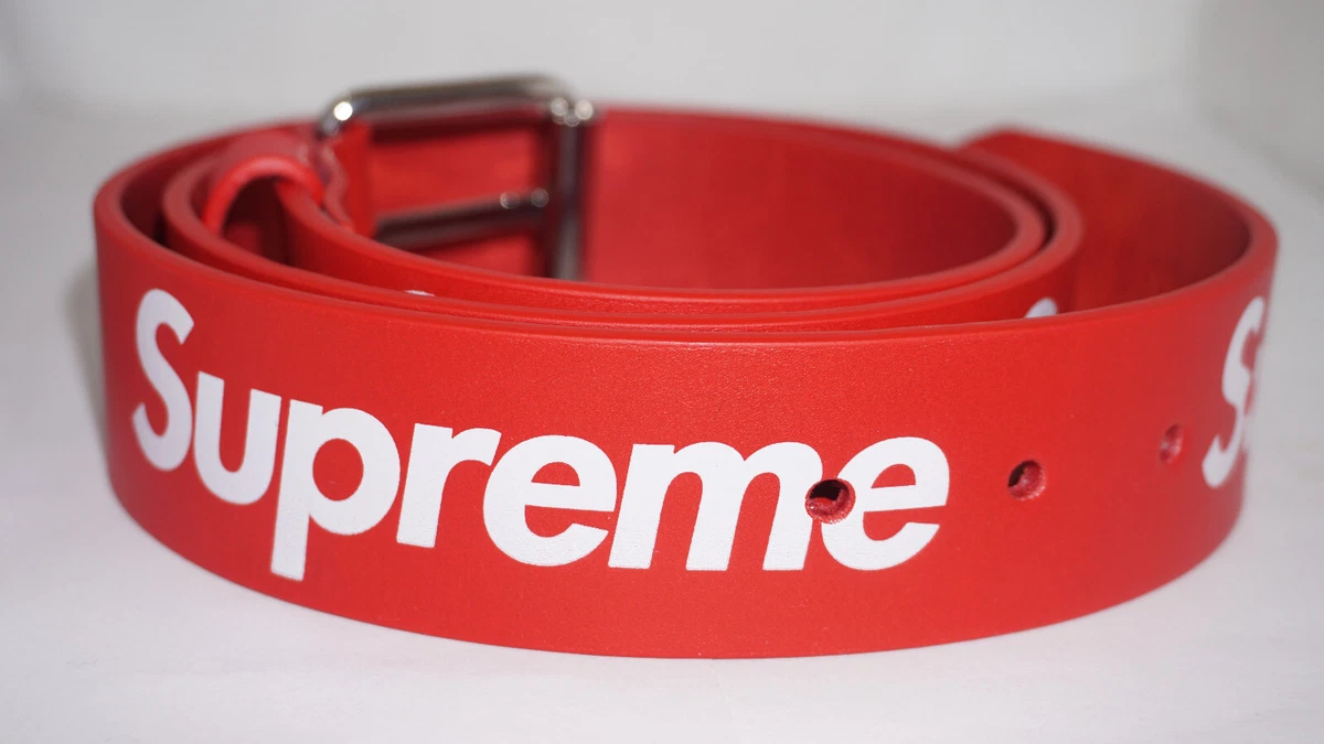 Supreme New Rare Logo Red Belt Size Medium