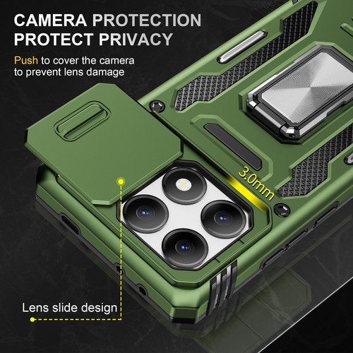 Magnetic Lens Protective Phone Case With Holder For Xiaomi Redmi Note 14S 14T 9C - Picture 3 of 69