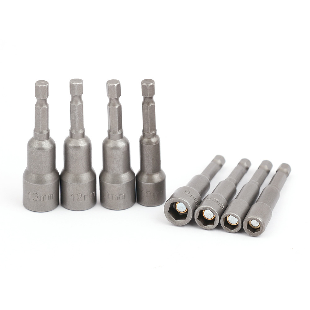 8-Piece Socket Magnetic Nut Driver Set Drill Bit Adapter 1/4'' Hex ...