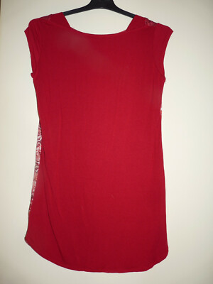 T-shirt Long Rouge Promod - Taille M/38 - Manches Courtes - Viscose - Occasion Très Bon État
