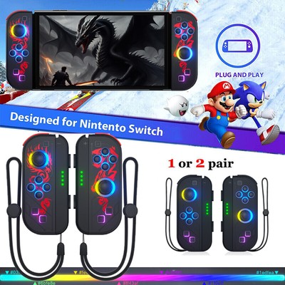 2/1PAIR For Nintendo Switch Joy YCon LED Controller L&R Wireless Game Joypad