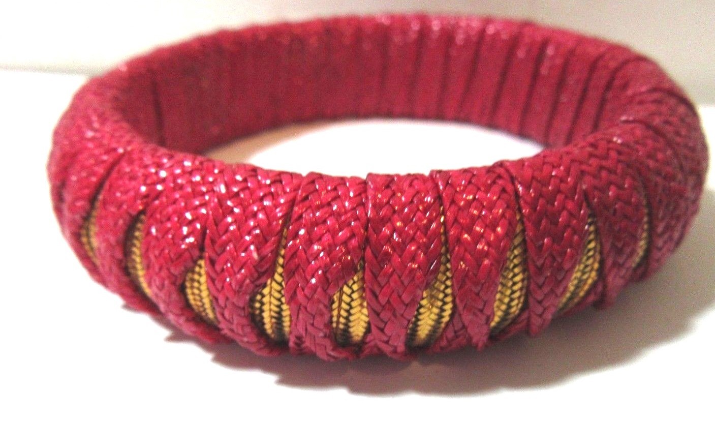 BANGLE BRACELET CONTEMPORARY MATERIAL WRAPPED BUR… - image 2