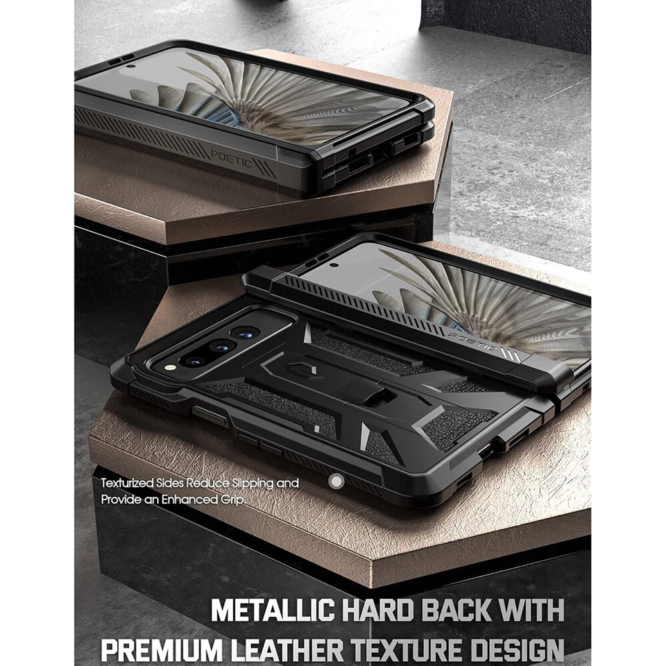 Poetic 适用于 Google Pixel Fold 2023 保护壳 带支架铰链保护 黑色 — 第 4/4 张图片