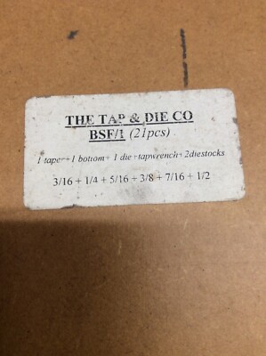 BSF  And BA Tap And Die Set 3/16 To 1/2 - 30 Pieces, Taper & Bottom Taps & Dies