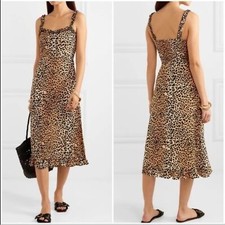 Faithfull the Brand Noemie Leopard Print Midi Dress