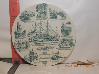 CONNECTICUT SOUVENIR PLATE - MADE FOR LITH-O-SKETCH BY KETTLESPRINGS KILNS