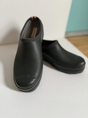 Hunter Play Clog Slip On Closed Rubber Rain Garden Waterproof Green Size 7 Women
