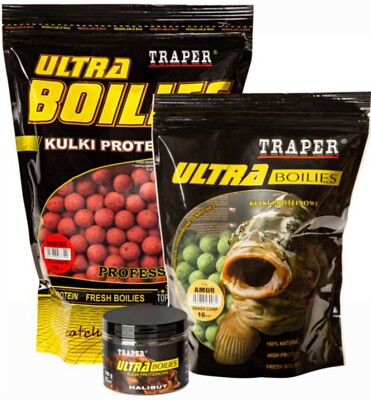 Ultra Boilies Traper 100% natürlich Köder Karpfen Carp 500g 12mm ANGELBOILIES