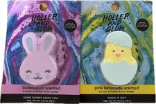 New Sealed Holler  Glow 2 Pack Bath Bombs Pink Lemonade Chick  Bubblegum Bunny