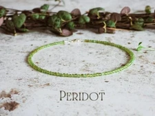 Peridot Dainty Beaded Green Healing Reiki Water Resistant Anklet Women Gifts